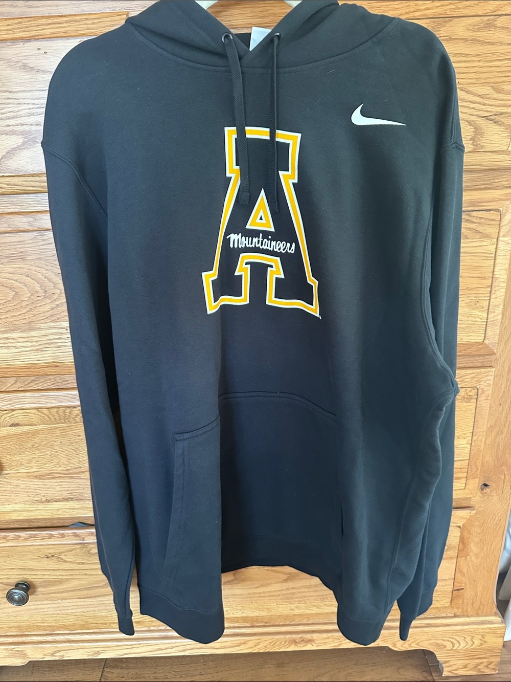 Nike Black Crewneck Hoodie with Yellow & White 'A' Mountaineers Logo-Appalachian